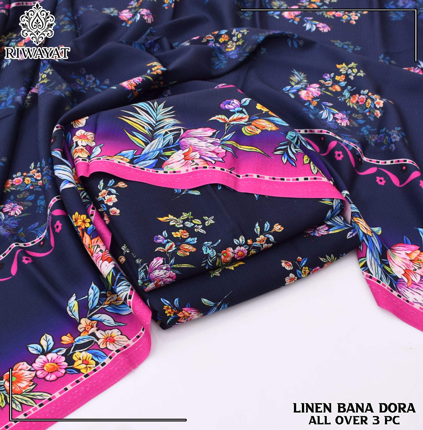 Linen Bana Dora All Over – 3 Piece Suit