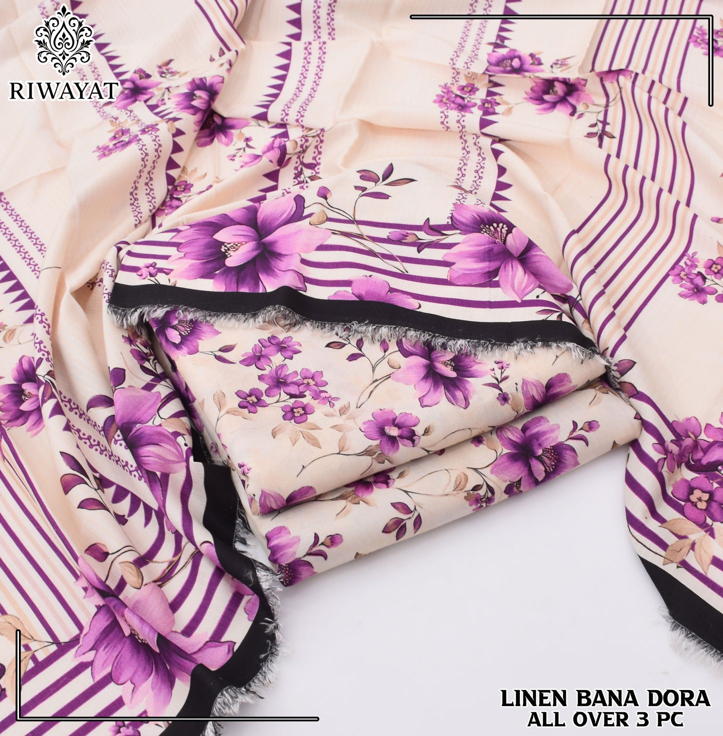 Linen Bana Dora All Over – 3 Piece Suit