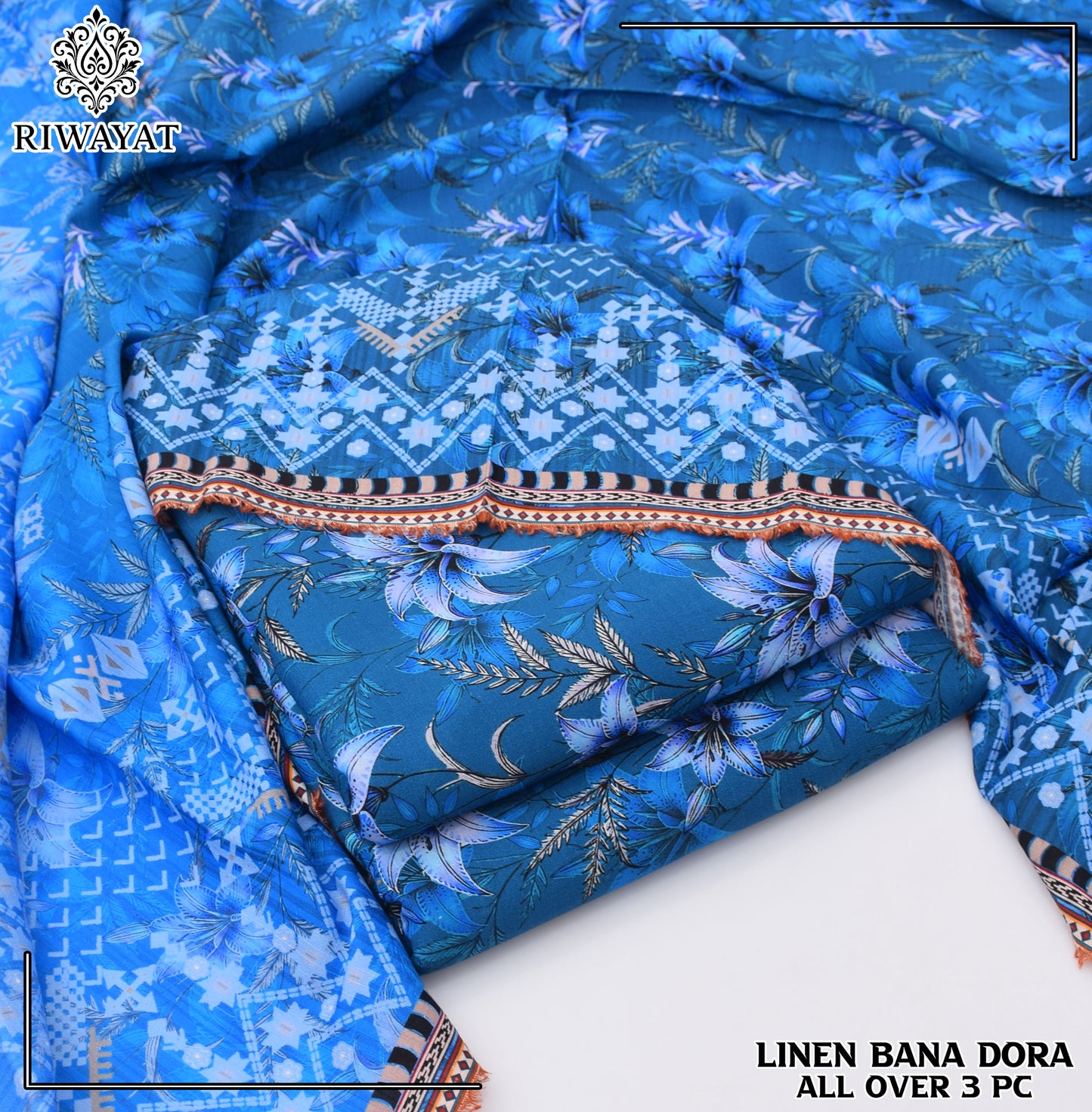 Linen Bana Dora All Over – 3 Piece Suit (Copy)