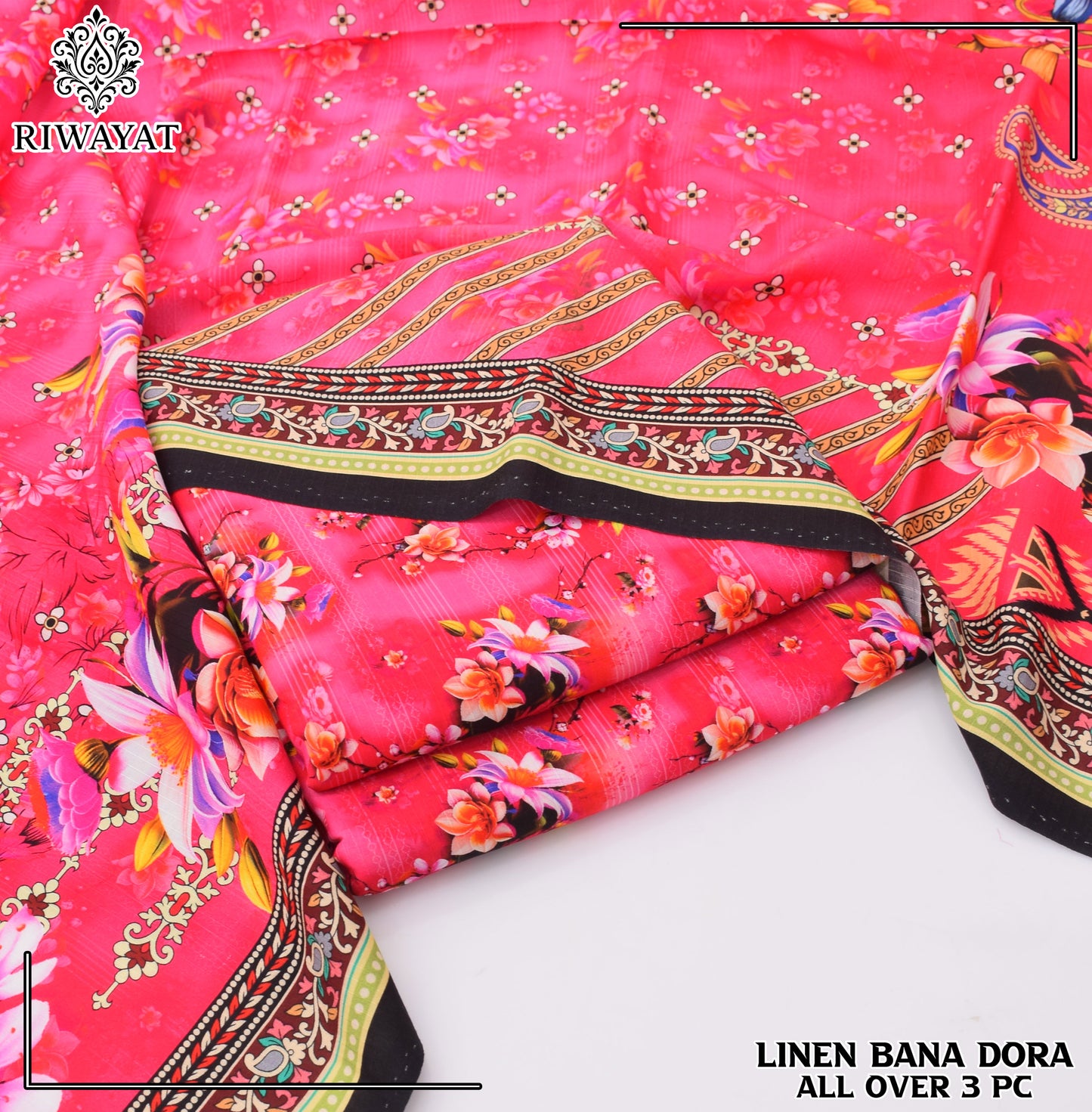 Linen Bana Dora All Over – 3 Piece Suit